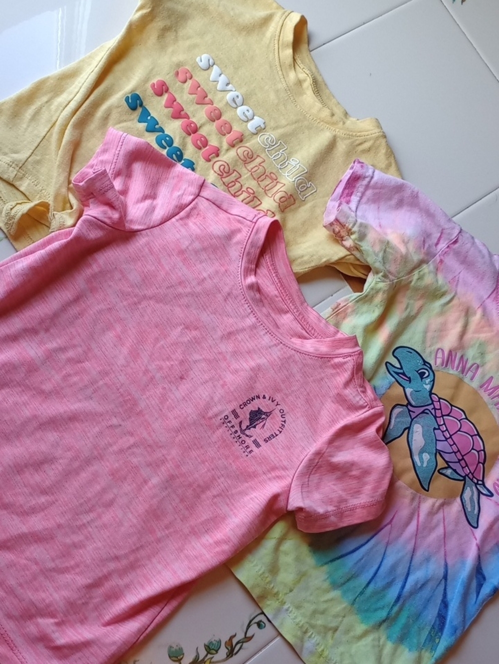 Girls Colorful Tees - Lot of 3